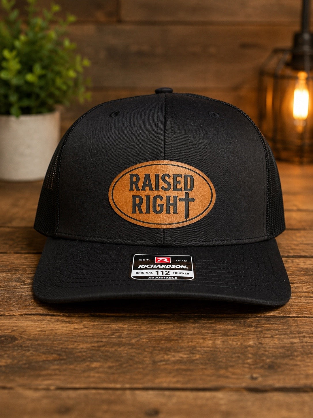 Custom Engraved - Leatherette Patch Hat