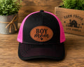 "Boy Mom" Custom Leatherette Patch Hat