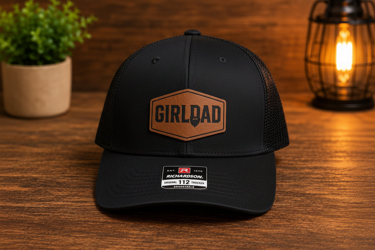 "Girldad" Custom Leatherette Patch Hat
