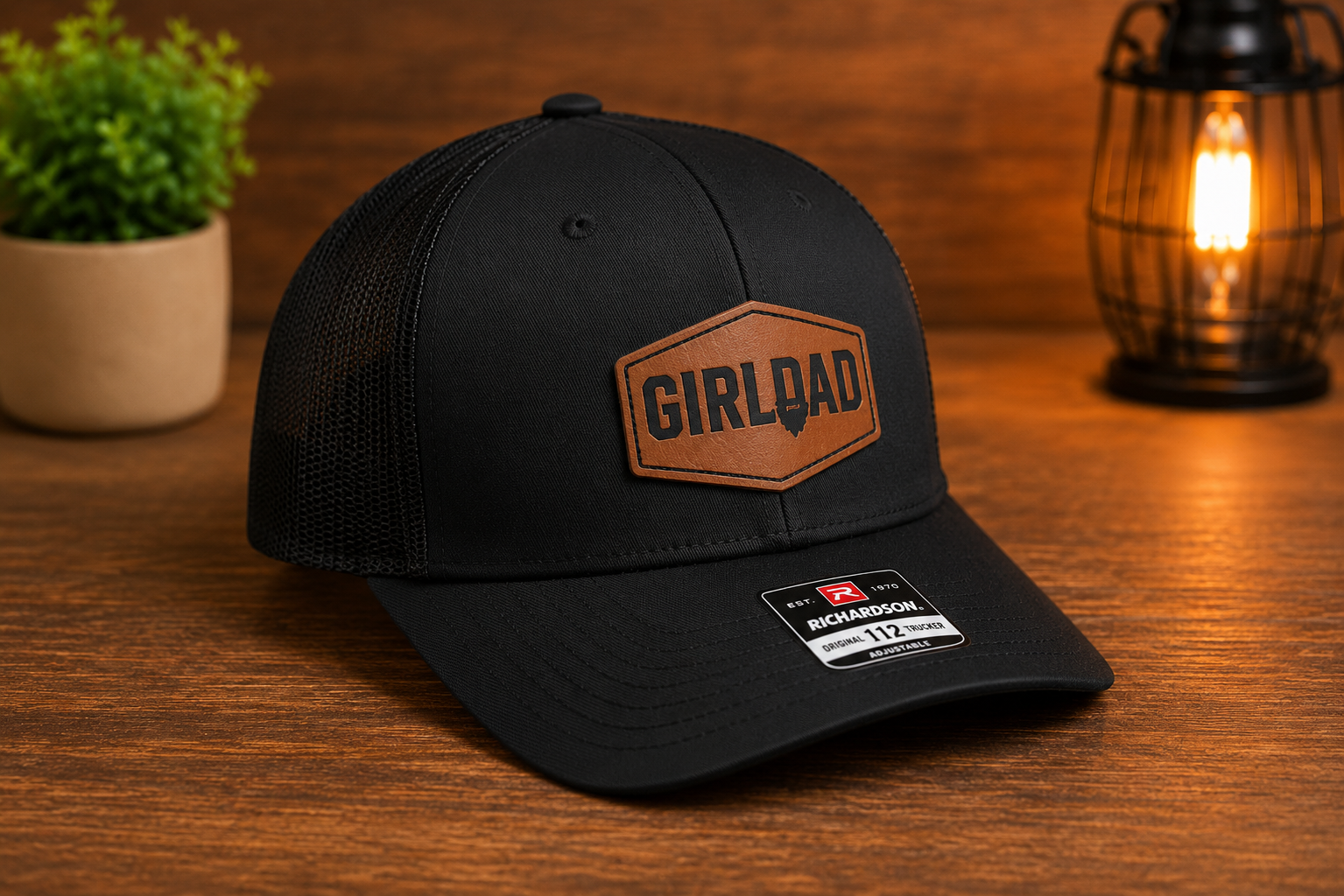 "Girldad" Custom Leatherette Patch Hat